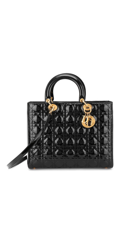 Lady Dior Size Large i Patent leather