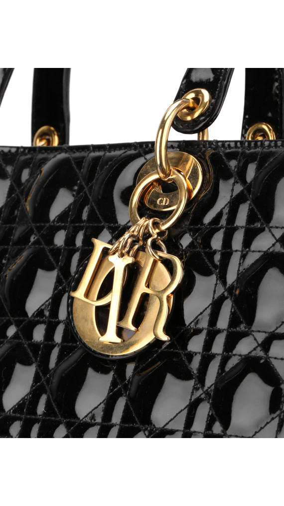 Lady Dior Size Large i Patent leather