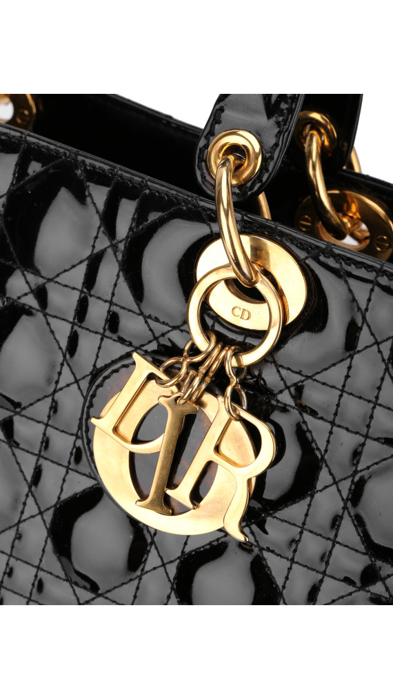 Lady Dior Size Large i Patent leather