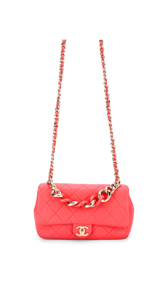 Chanel Single Flap Bag with large bi color chain