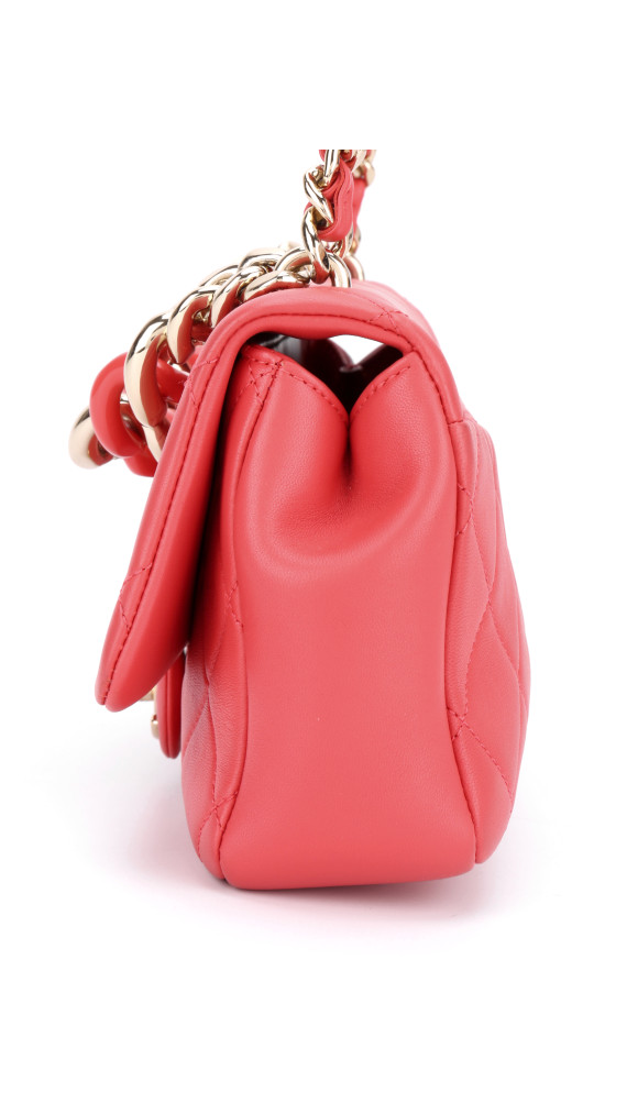 Chanel Single Flap Bag with large bi color chain