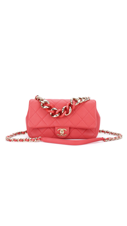 Chanel Single Flap Bag with large bi color chain