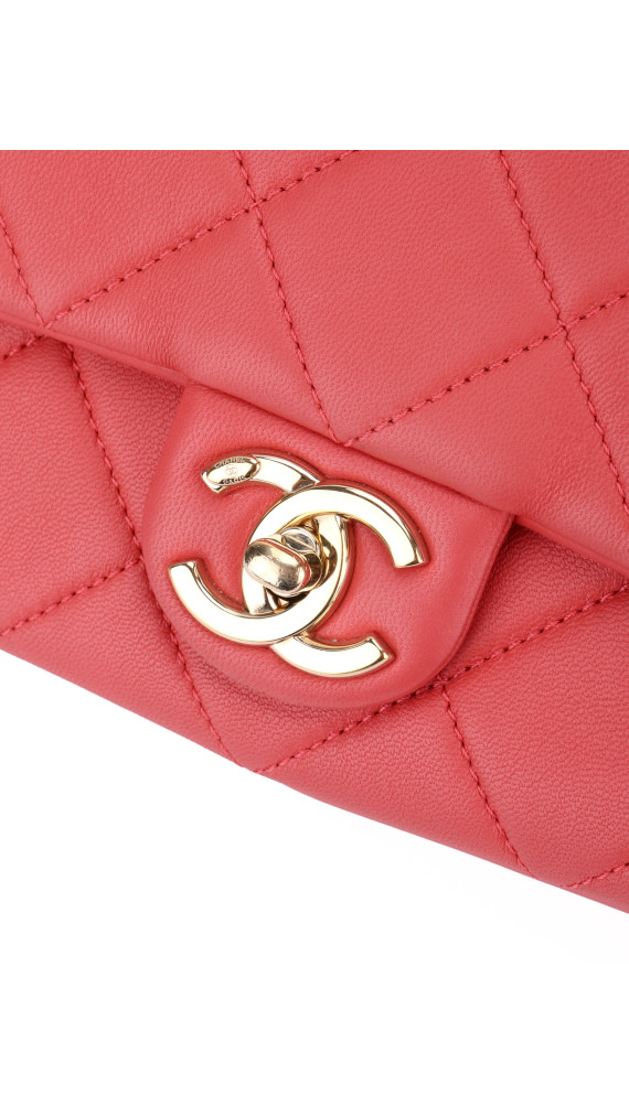 Chanel Single Flap Bag with large bi color chain
