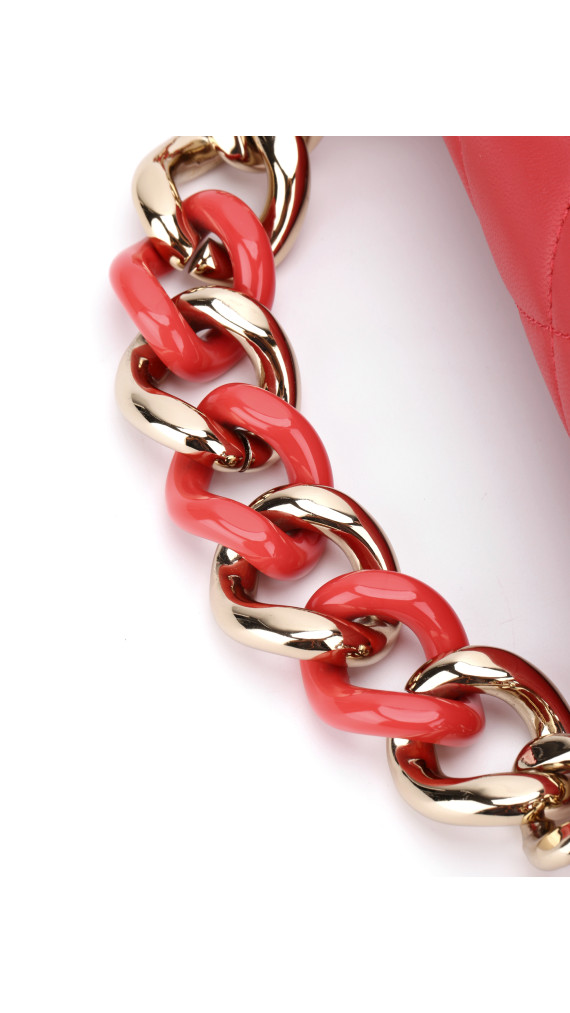 Chanel Single Flap Bag with large bi color chain