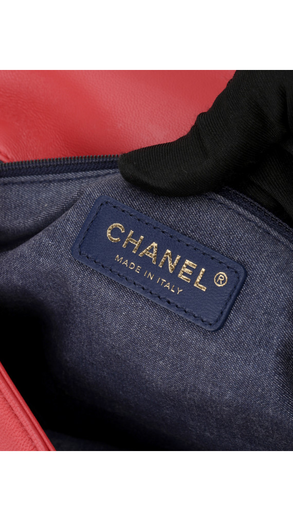 Chanel Single Flap Bag with large bi color chain