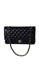 Chanel Classic Double Flap Bag i Size Medium Sort Lammeskinn