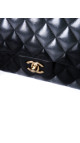 Chanel Classic Double Flap Bag i Size Medium Sort Lammeskinn