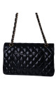 Chanel Classic Double Flap Bag i Size Medium Sort Lammeskinn