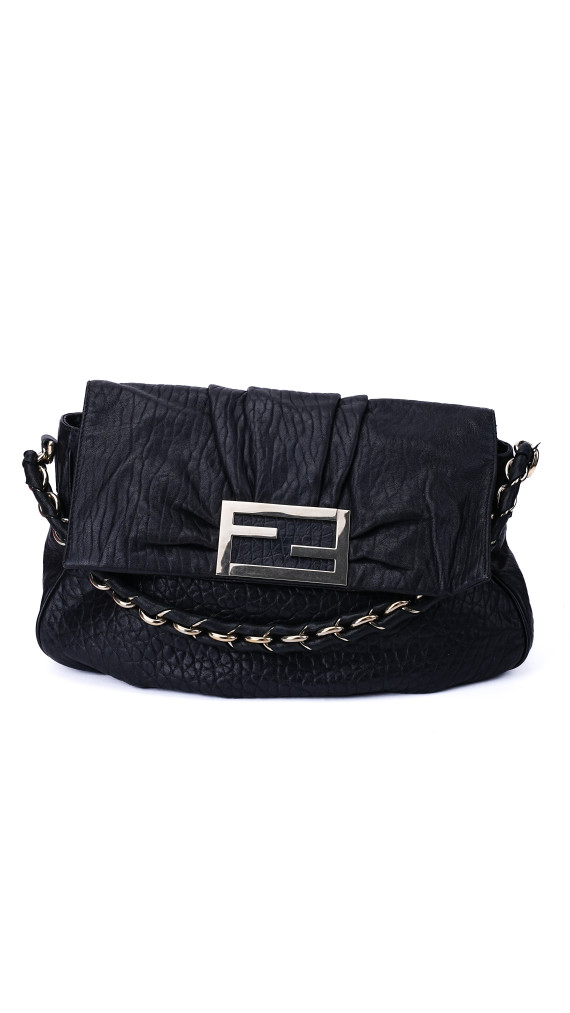 Fendi Mia Baguette Leather Shoulder Bag