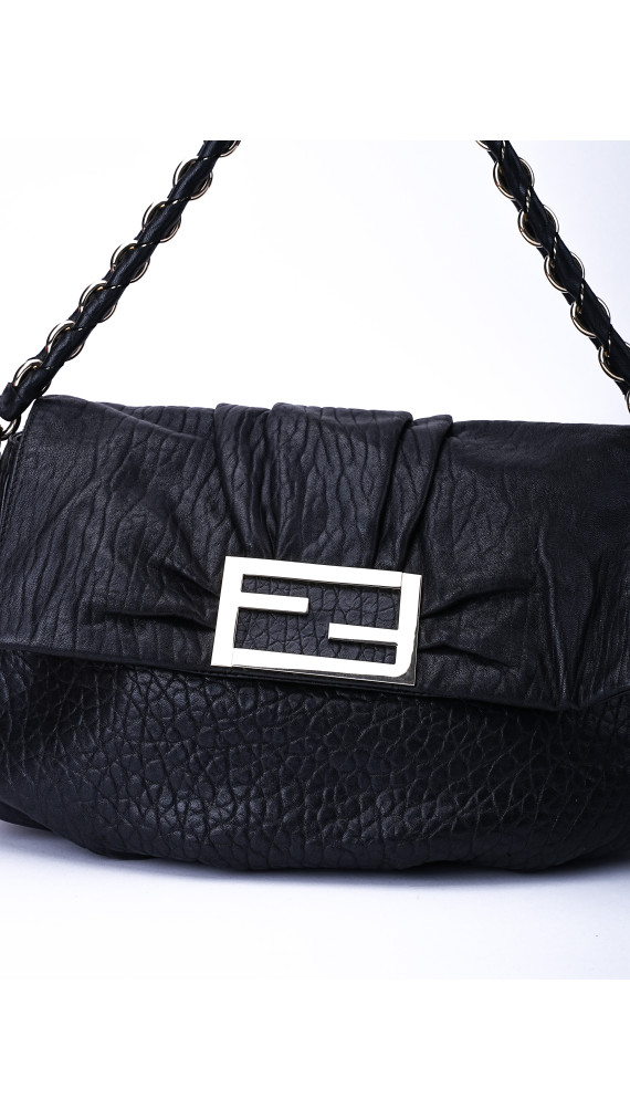 Fendi Mia Baguette Leather Shoulder Bag