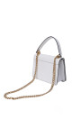 Prada Bauletto Saffiano Leather Shoulder Bag i Hvit
