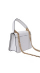 Prada Bauletto Saffiano Leather Shoulder Bag i Hvit