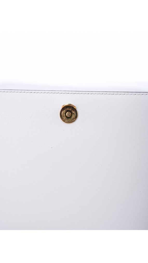 Prada Bauletto Saffiano Leather Shoulder Bag i Hvit