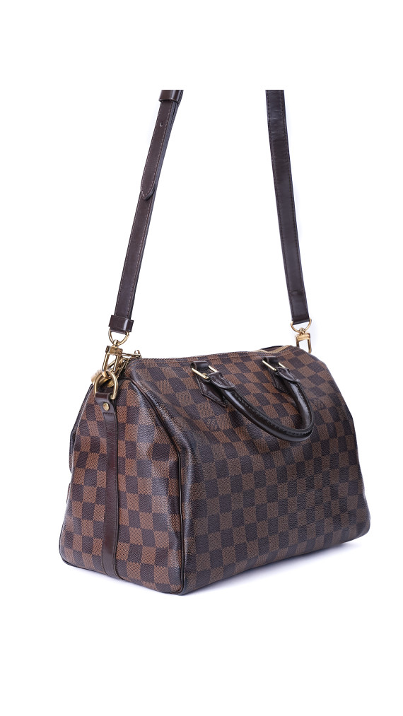 Louis Vuitton Damier Ebene Speedy 30 Crossbody Shoulder Bag