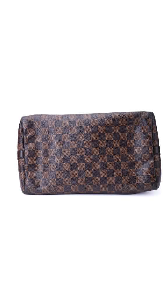 Louis Vuitton Damier Ebene Speedy 30 Crossbody Shoulder Bag