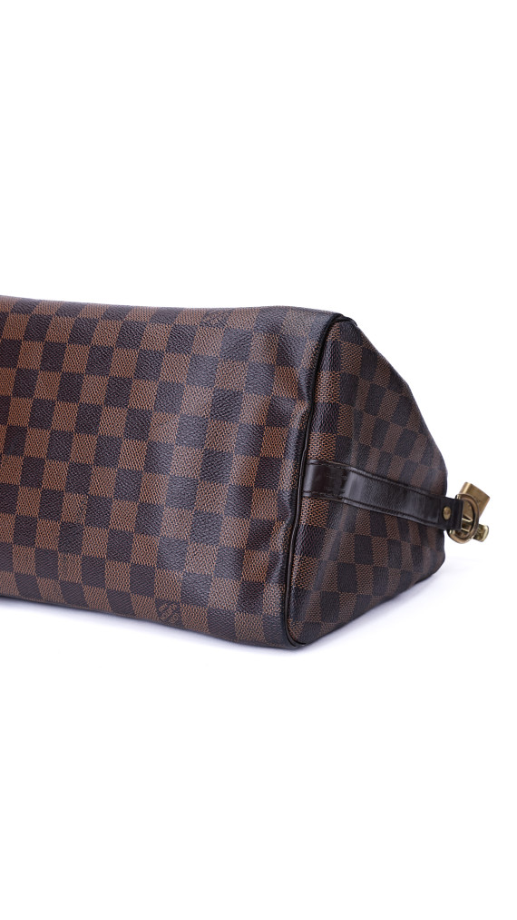 Louis Vuitton Damier Ebene Speedy 30 Crossbody Shoulder Bag