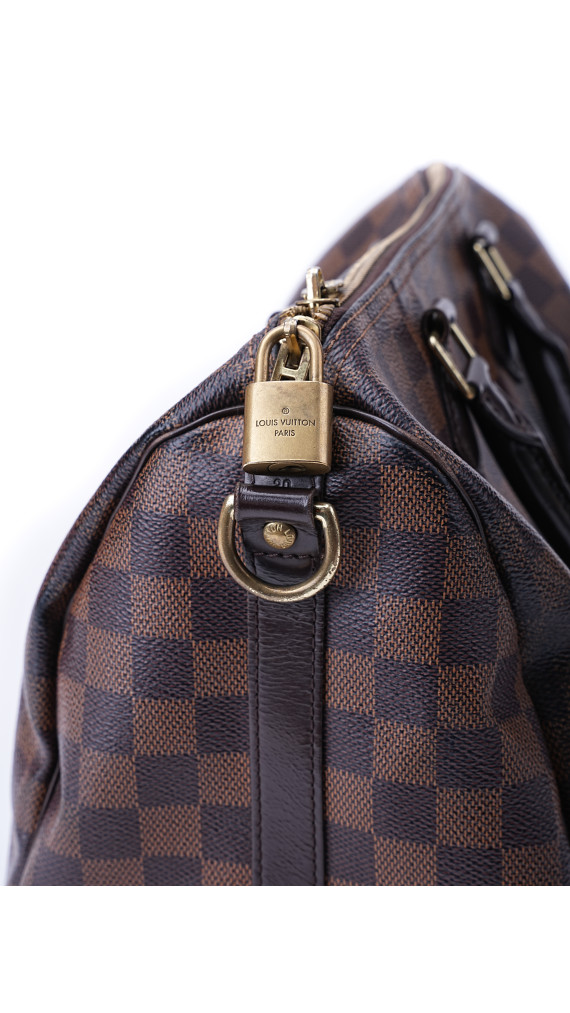 Louis Vuitton Damier Ebene Speedy 30 Crossbody Shoulder Bag