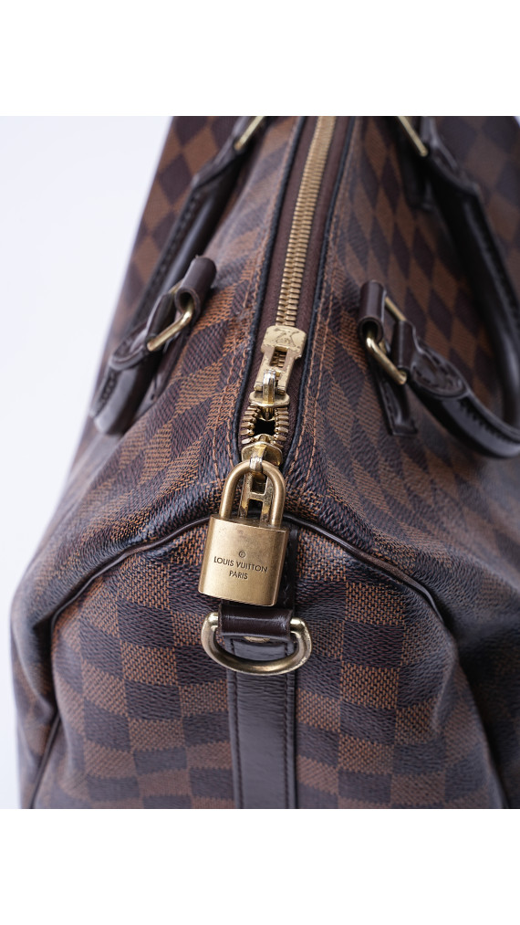 Louis Vuitton Damier Ebene Speedy 30 Crossbody Shoulder Bag
