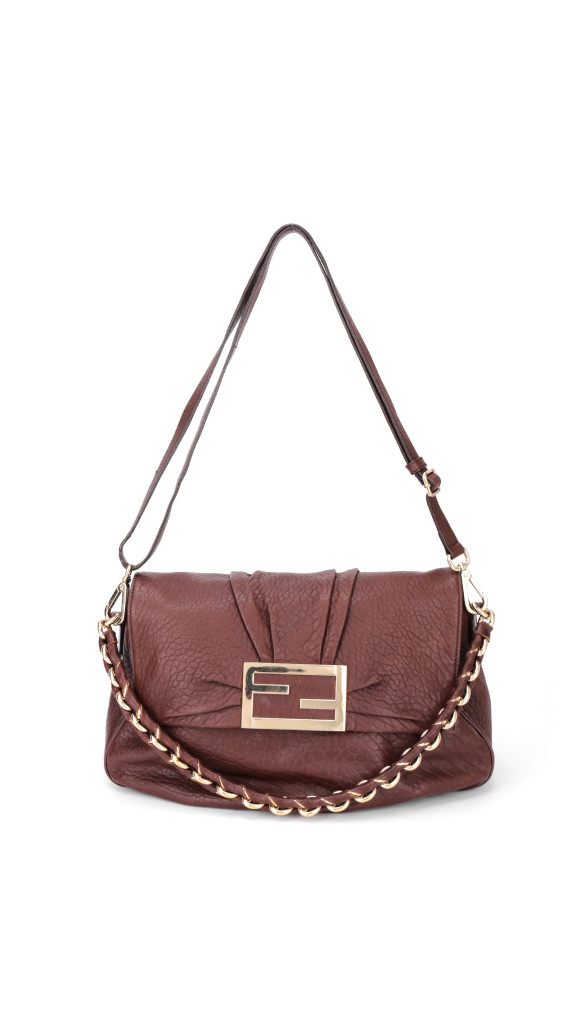 Fendi Mia Baguette Leather Shoulder Bag