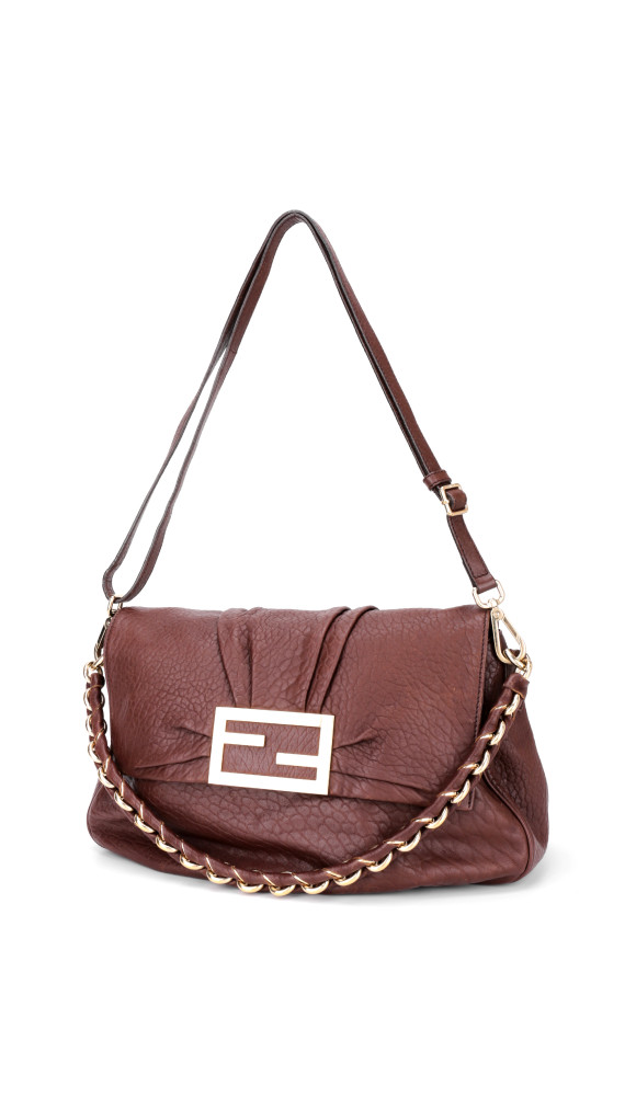 Fendi Mia Baguette Leather Shoulder Bag