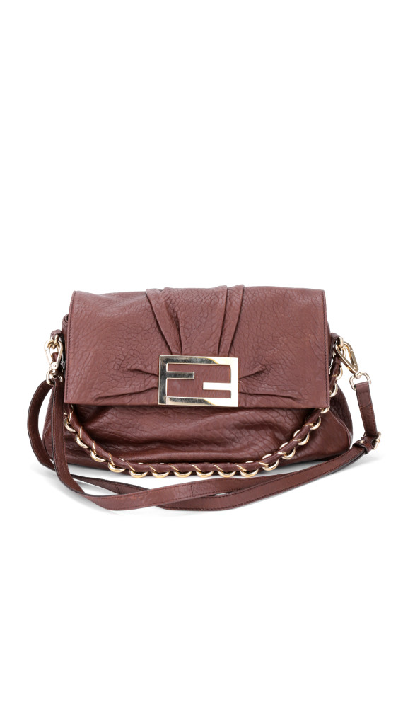 Fendi Mia Baguette Leather Shoulder Bag
