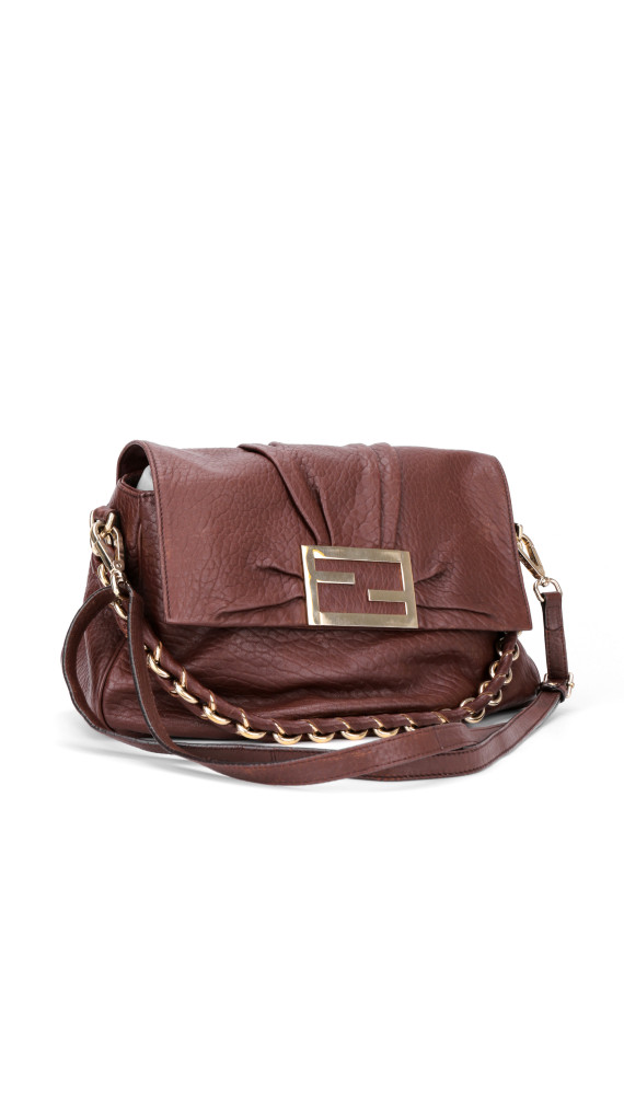 Fendi Mia Baguette Leather Shoulder Bag