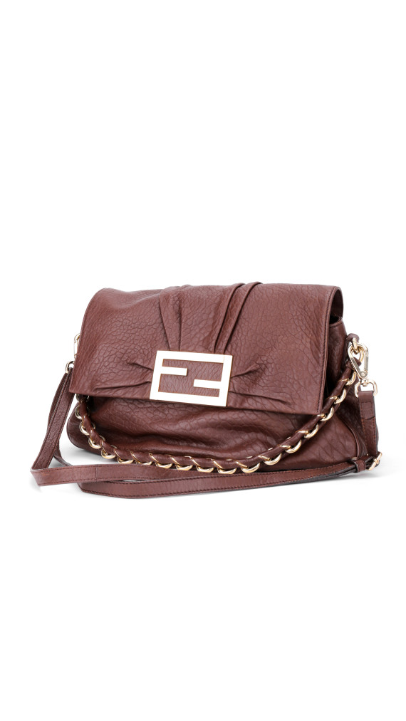 Fendi Mia Baguette Leather Shoulder Bag