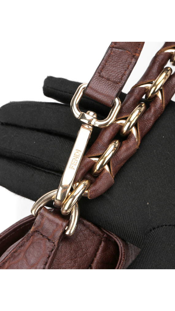 Fendi Mia Baguette Leather Shoulder Bag