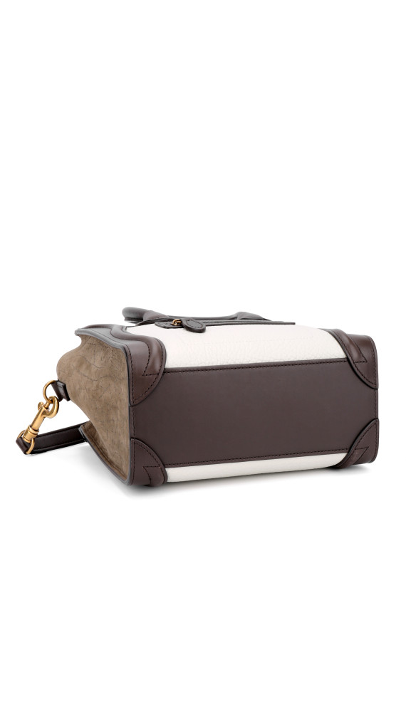 Celine Luggage Tote Tricolor Skinn med Crossbody Stropp