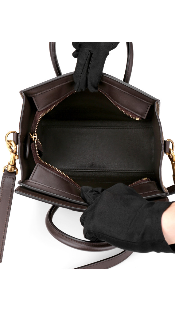 Celine Luggage Tote Tricolor Skinn med Crossbody Stropp