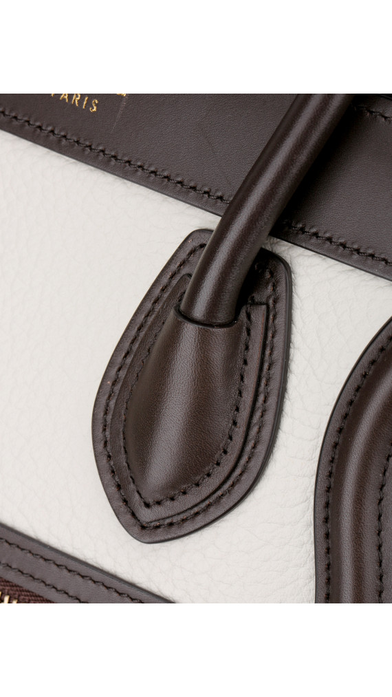 Celine Luggage Tote Tricolor Skinn med Crossbody Stropp