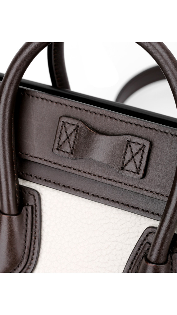 Celine Luggage Tote Tricolor Skinn med Crossbody Stropp
