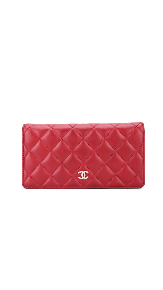 Chanel Lommebok  Lammeskinn Rød