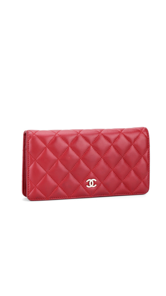Chanel Lommebok  Lammeskinn Rød