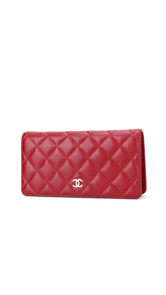 Chanel Lommebok  Lammeskinn Rød