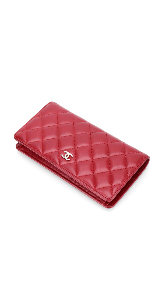 Chanel Lommebok  Lammeskinn Rød