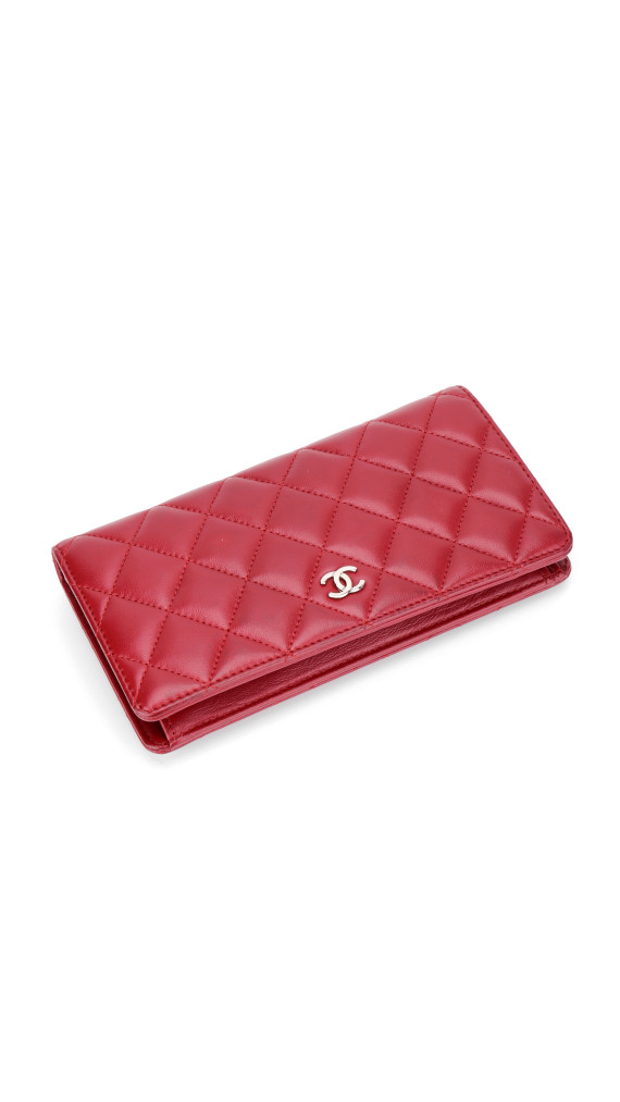 Chanel Lommebok  Lammeskinn Rød