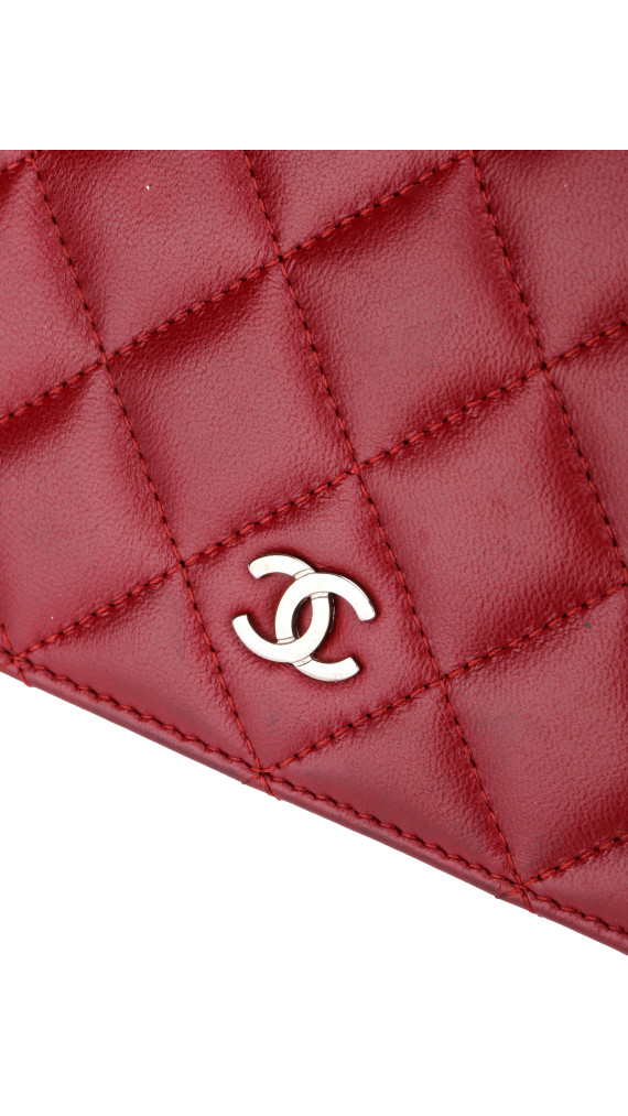 Chanel Lommebok  Lammeskinn Rød