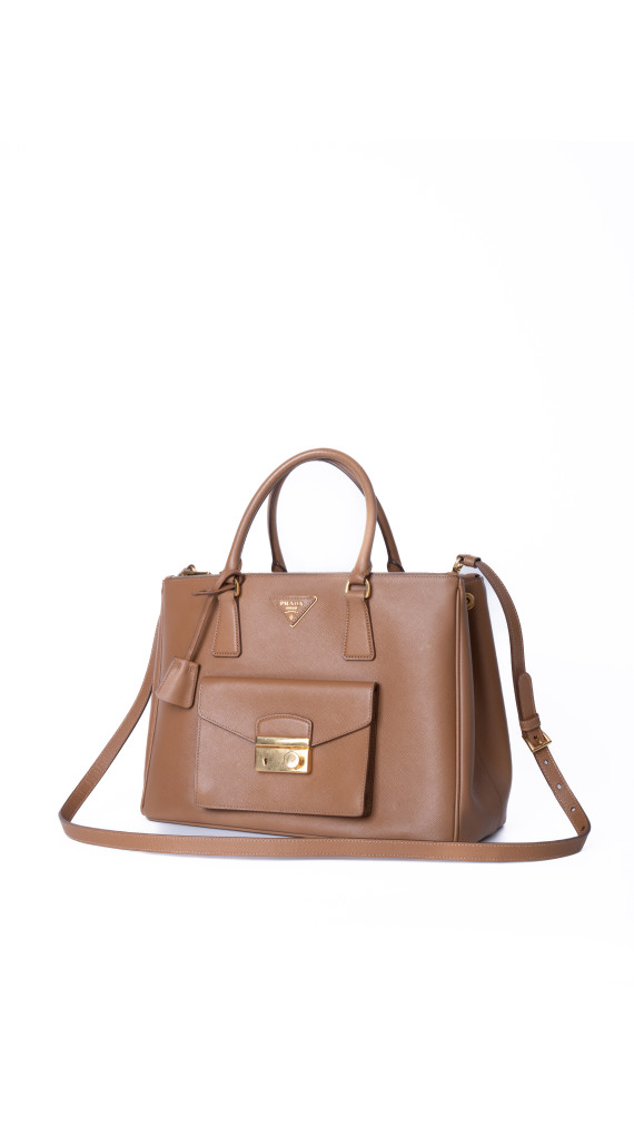 Prada Saffiano Shoulder Bag Karamellbrun