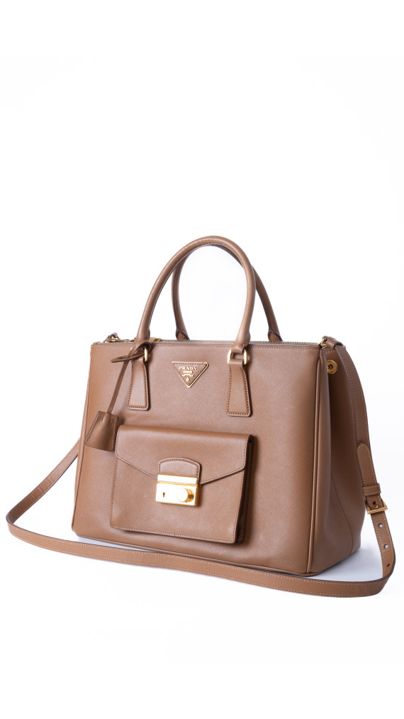 Prada Saffiano Shoulder Bag Karamellbrun