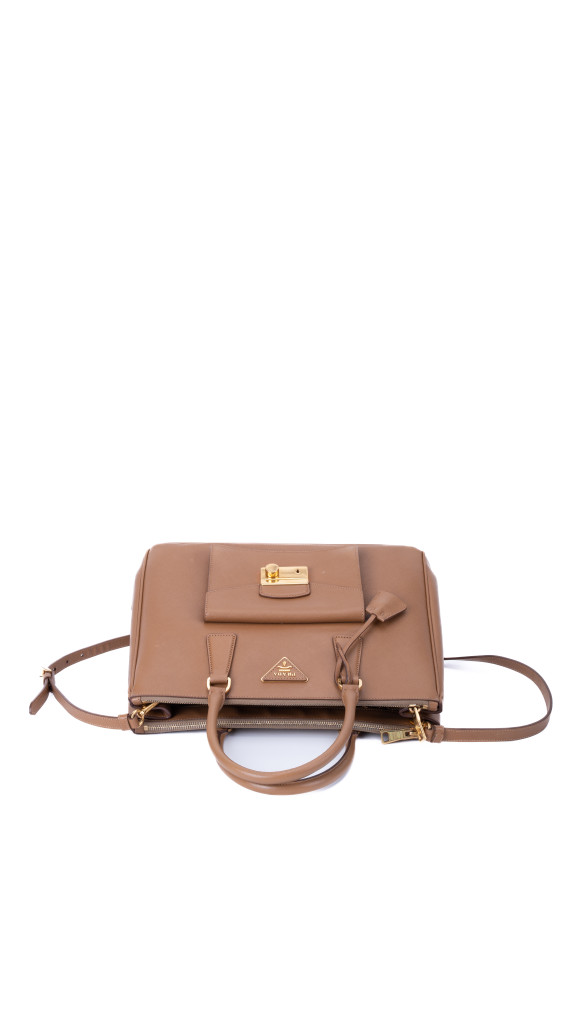 Prada Saffiano Shoulder Bag Karamellbrun