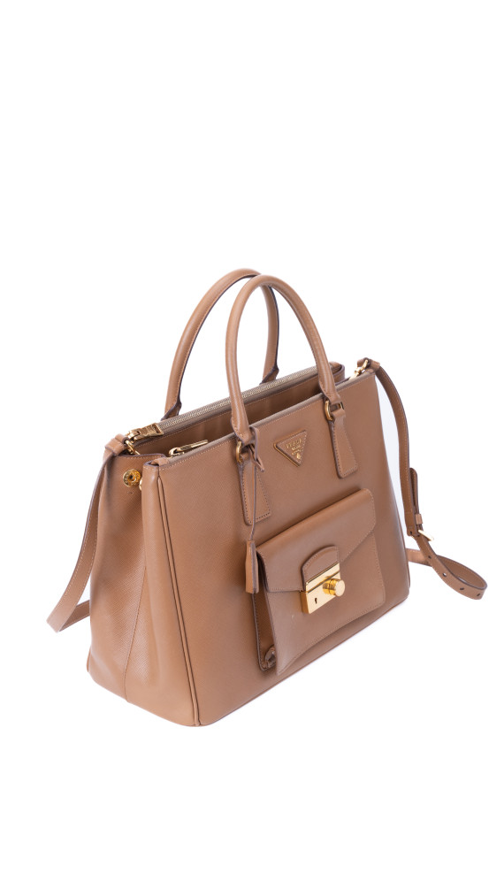 Prada Saffiano Shoulder Bag Karamellbrun