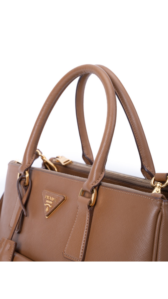 Prada Saffiano Shoulder Bag Karamellbrun