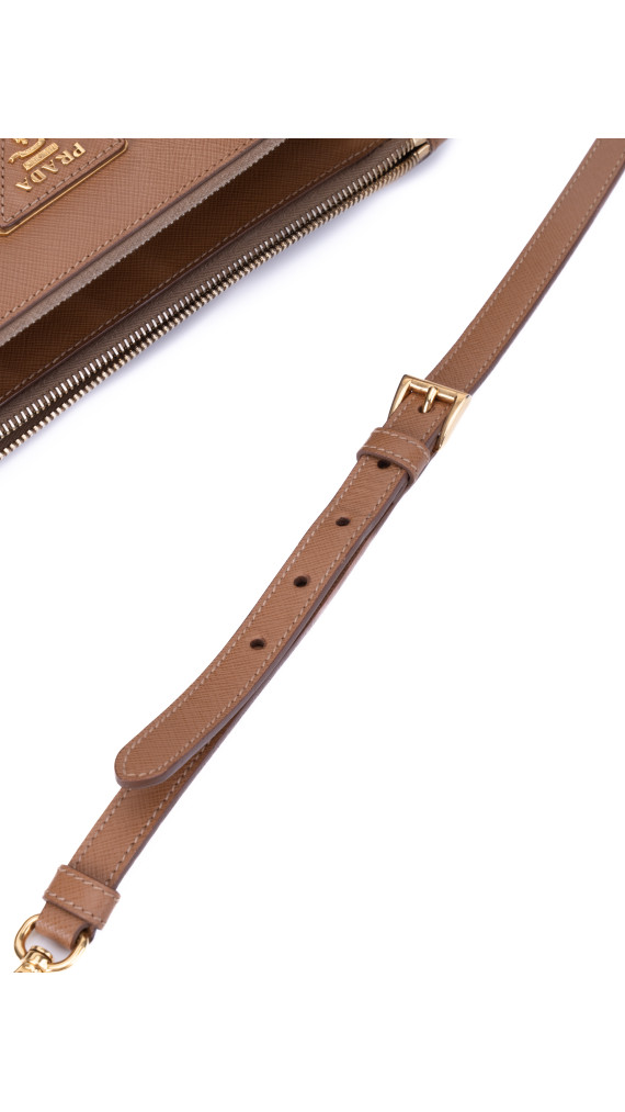 Prada Saffiano Shoulder Bag Karamellbrun