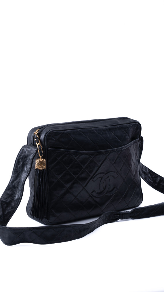Vintage Chanel skulderveske i lammeskinn