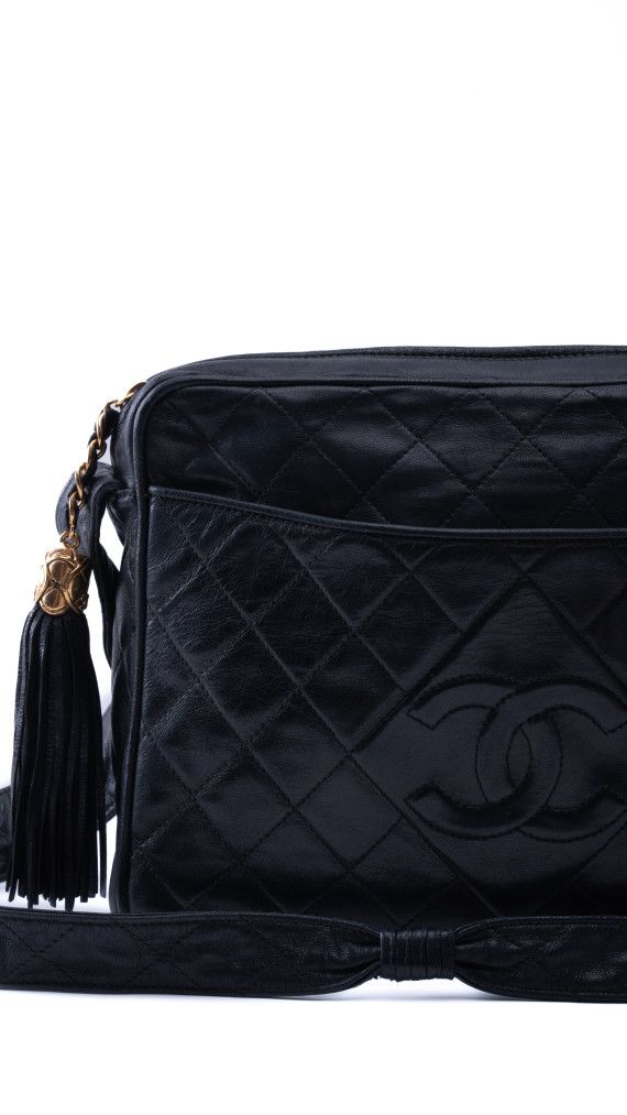 Vintage Chanel skulderveske i lammeskinn