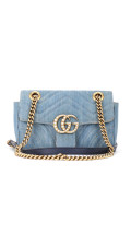 Gucci Pearly GG Marmont Bag i Lyseblå Denim
