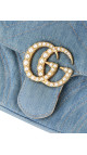 Gucci Pearly GG Marmont Bag i Lyseblå Denim