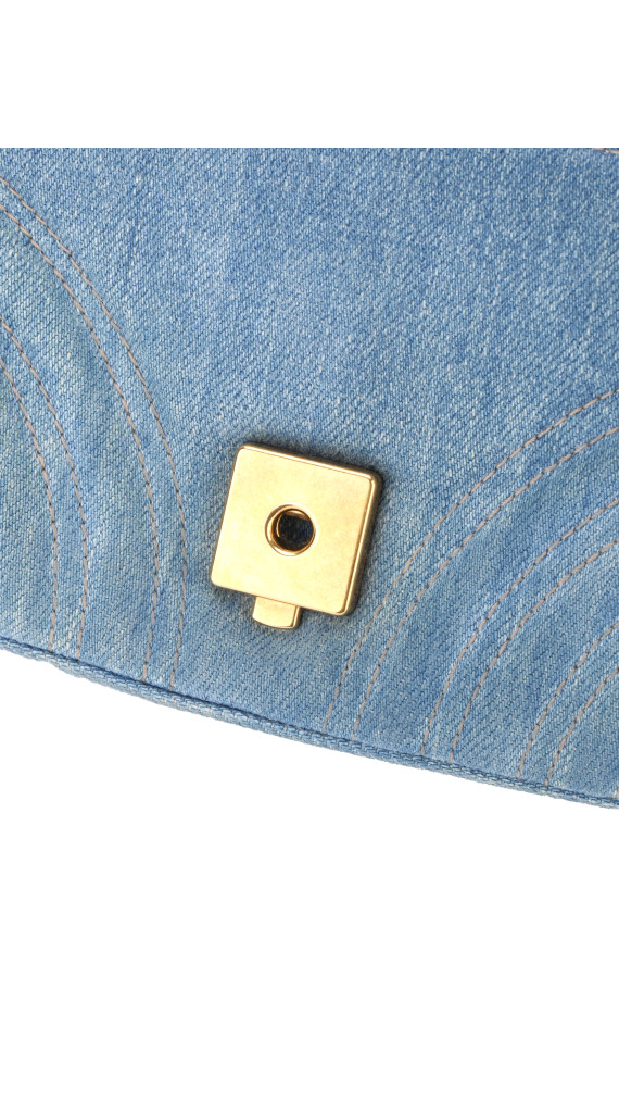 Gucci Pearly GG Marmont Bag i Lyseblå Denim