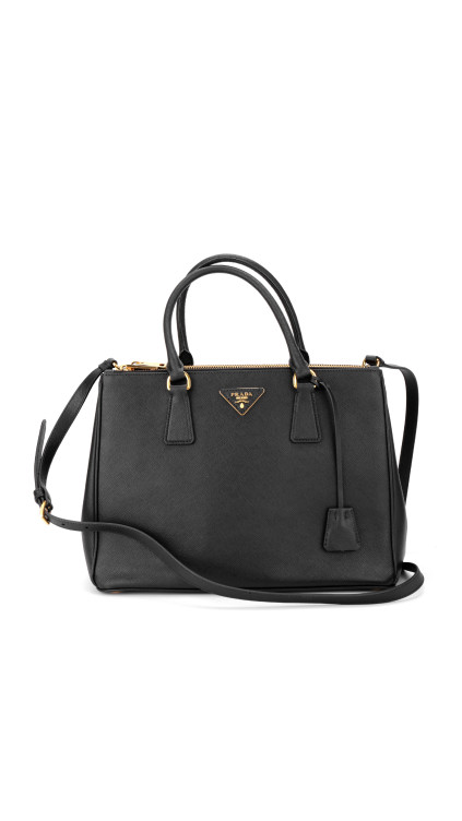 Prada Saffiano Lux Medium Shoulder Bag i Sort